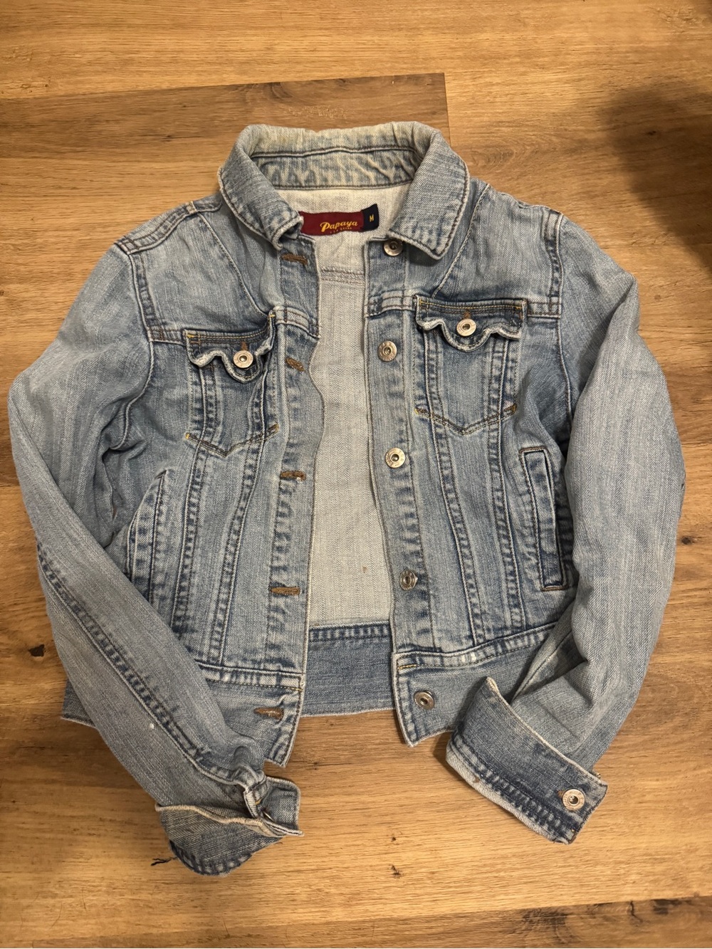 Light Wash Denim women’s Jacket - Papaya